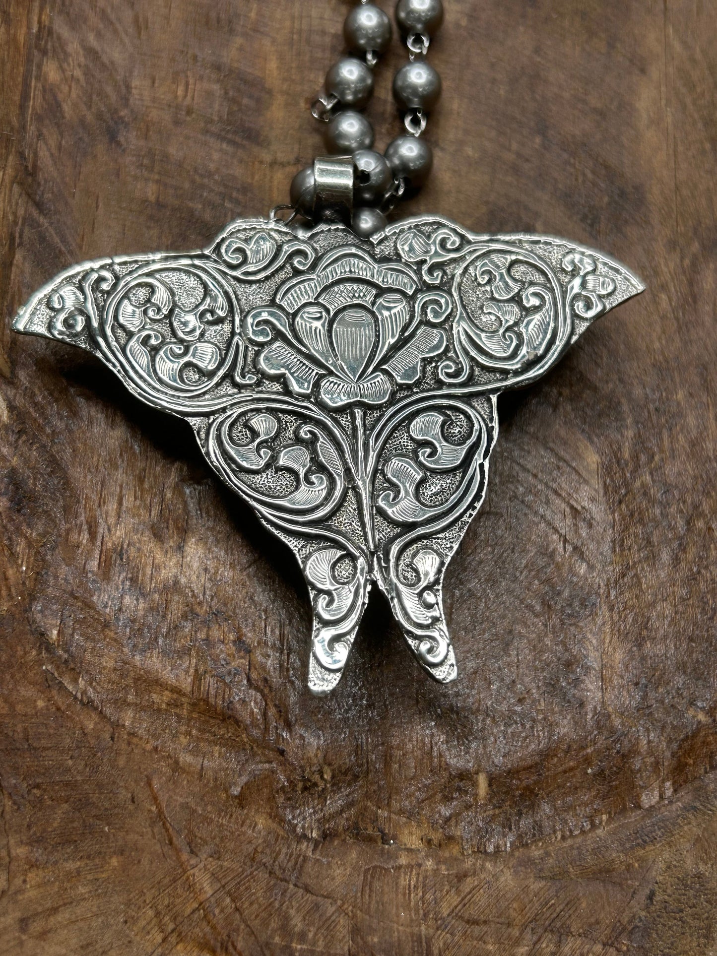 Tibetan Fall Toned  Butterfly Necklace