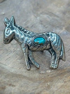 Tibetan Silver and Turquoise Donkey Ring