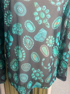 Forever in Turquoise Top (Black and Turquoise)
