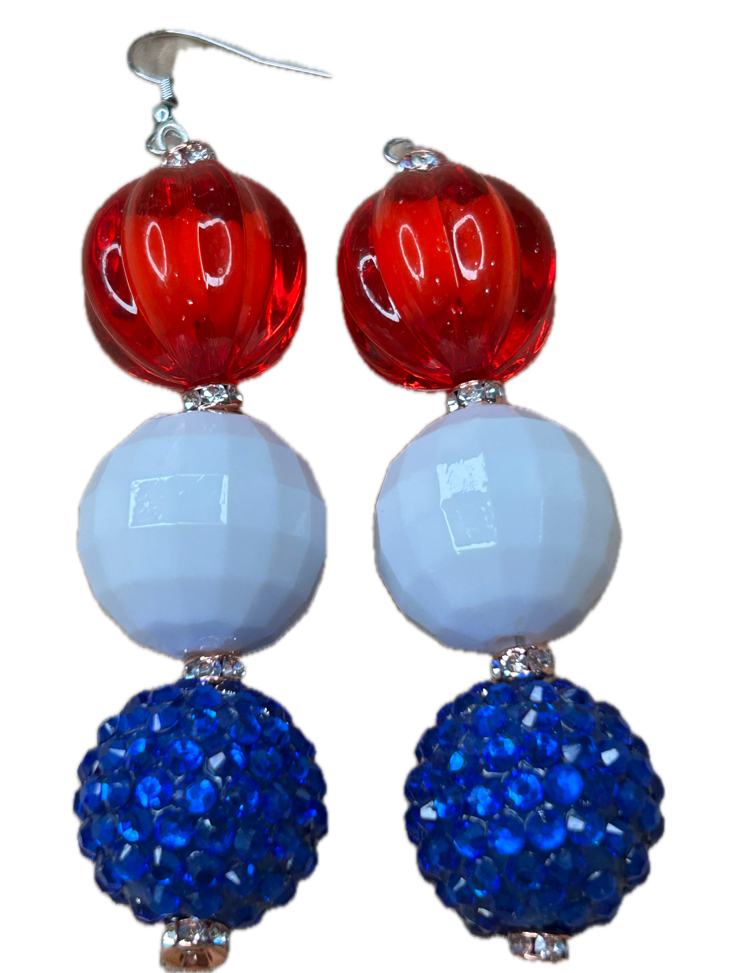 Red, White and Blue Earrings (Eclectic Ruby Red Original)