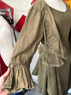 Paper Lace- Short Lace Ruffle Jacket (Moss Green)