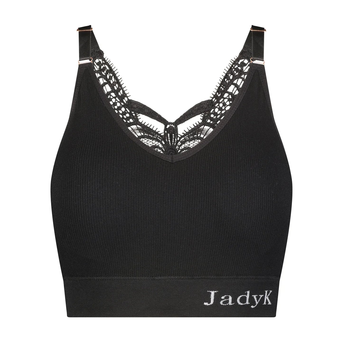 JadyK- Jules Ribbed Crochet Bralette (Black)