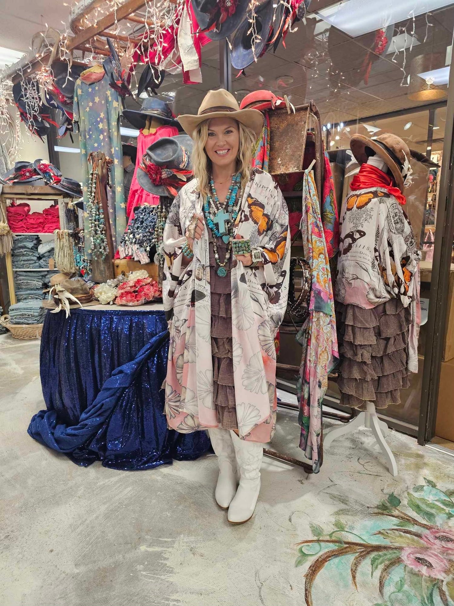 FINAL SALE A Rare Bird- Butterfly Daisy Kimono