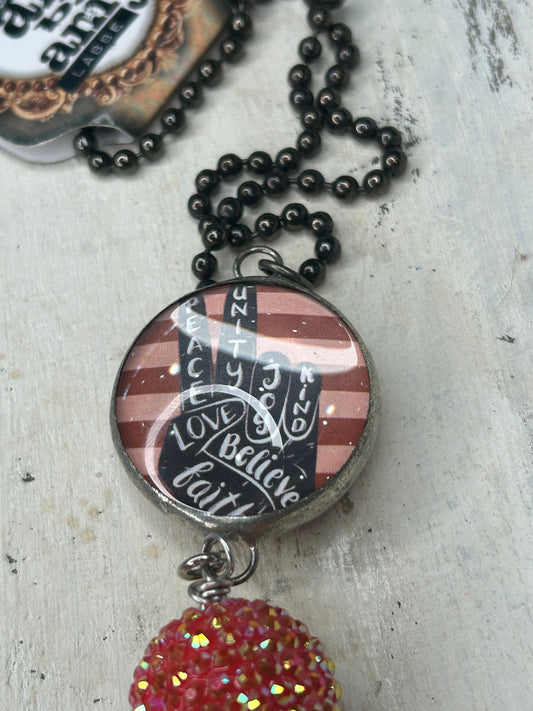 Art By Amy- Soldered Peace Sign Necklace