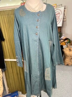 Paper Lace- Long Love Print Duster (Denim)
