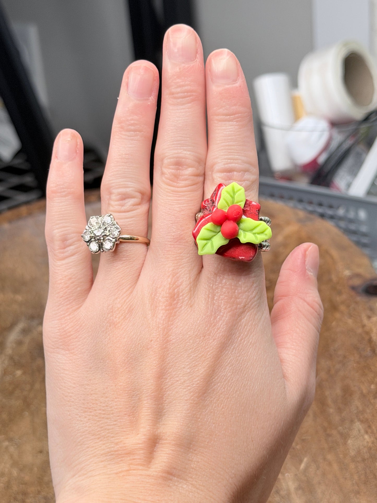 Holly Berry Stretch Ring - ERR ORIGINAL