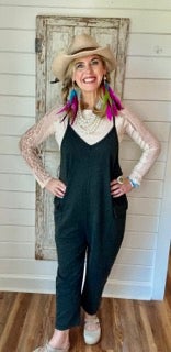S-2x!!! Oddi- Oversized Solid Washed Knit Jumpsuit (Washed Black)