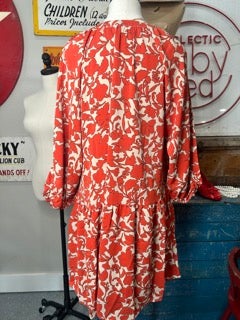 Easel- Half Sleeve Printed Dress (Cinnamon Dough)