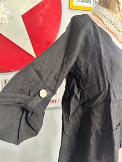 SALE!!! Button Up Linen Jacket (Black)