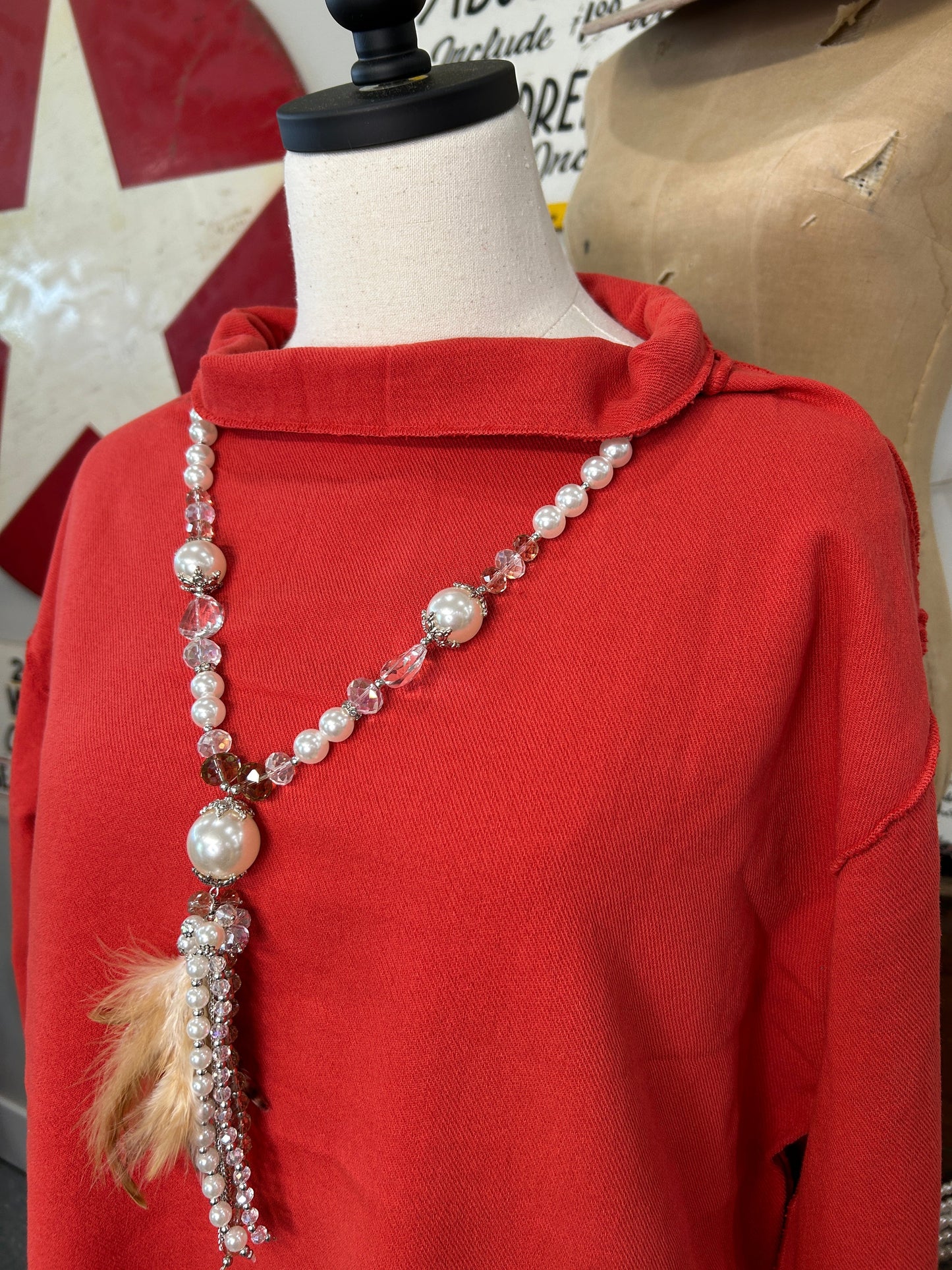 Cowl Neck Top (Art Red)