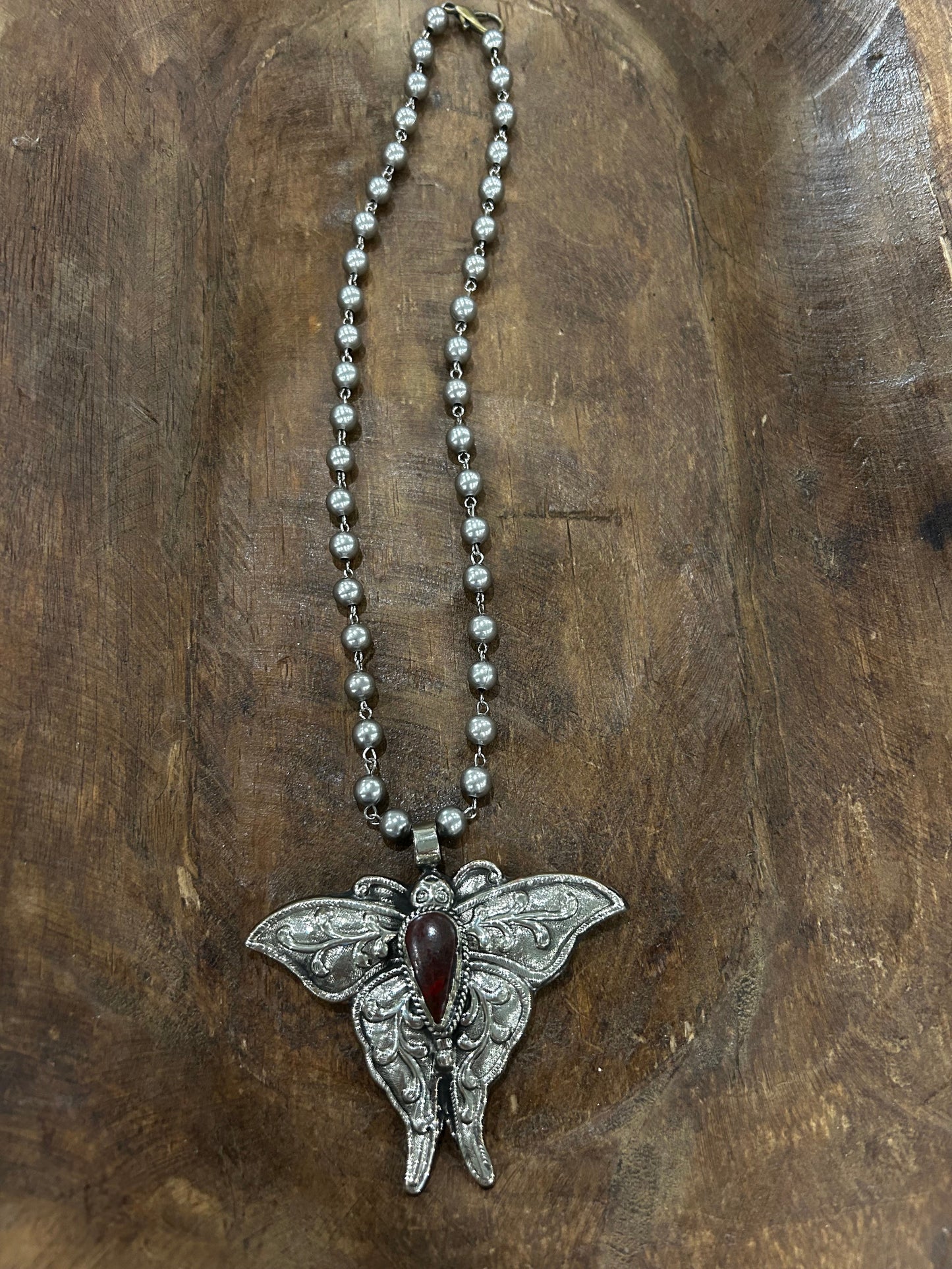 Tibetan Fall Toned  Butterfly Necklace