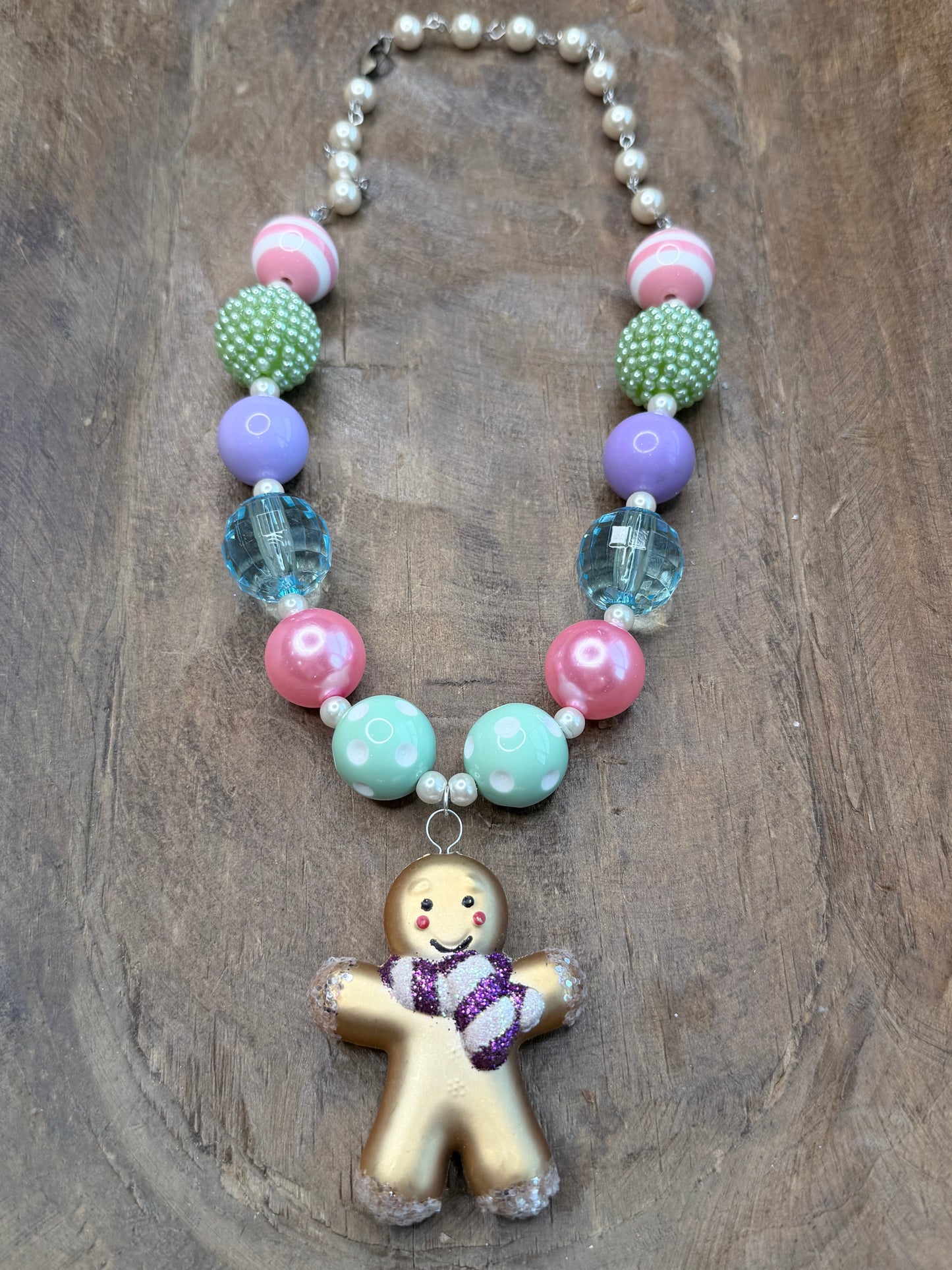 Pink, Purple, and Green Gingerbread Necklace - ERR Original