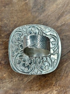Tibetan Silver Square Labradorite Ring (B)