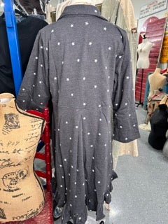 FINAL SALE Paper Lace- Long Sleeve Star Print Jacket/Dress (Charcoal)