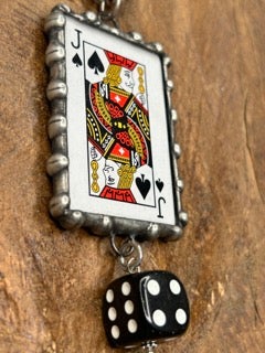 Art By Amy- Jack of Spades Card Necklace