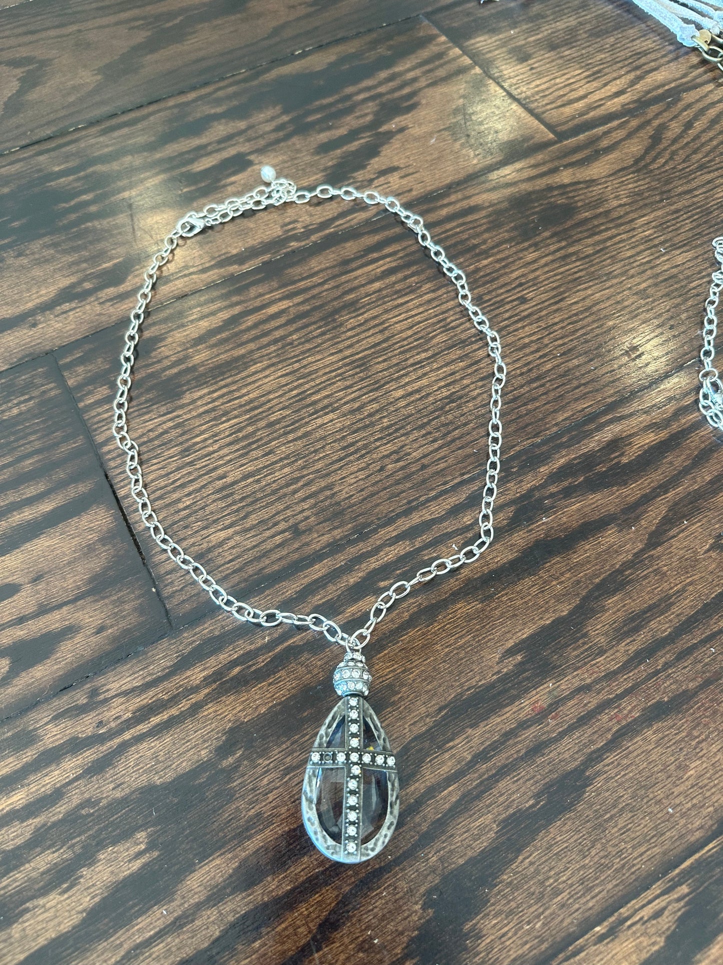 Rare Bird- Soldered Crystal Cross Necklace