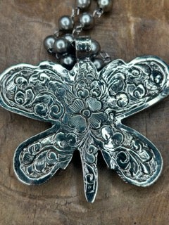 Tibetan Silver Turquoise Butterfly Necklace