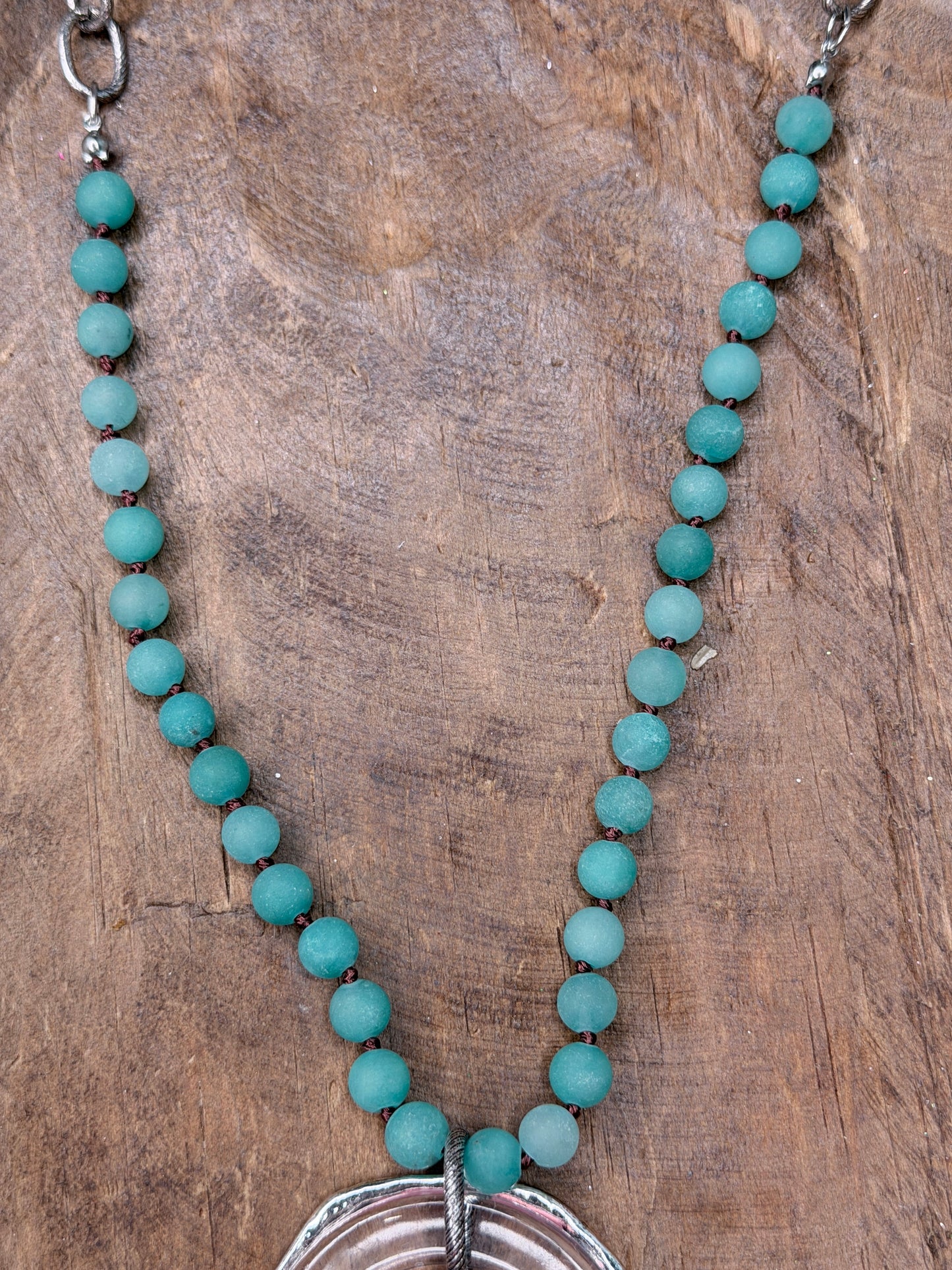 Lost & Found- Long Silver and Blue Crystal Necklace