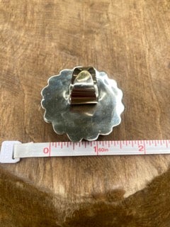 Big Yellow Turquoise Ring Silver