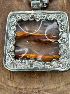Fire and Ice Resin Necklace B