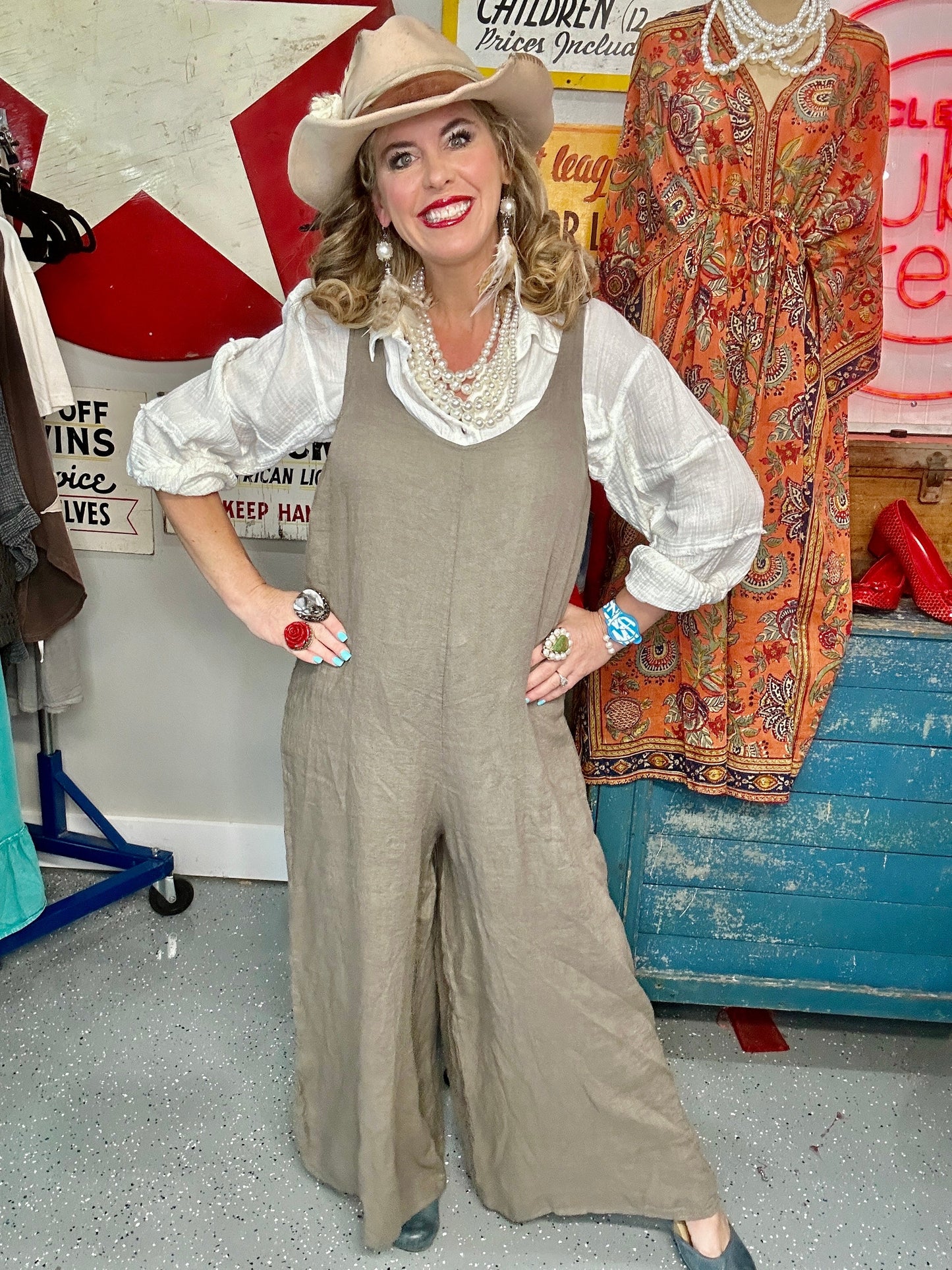 final sale Linen Jumpsuit (Taupe)