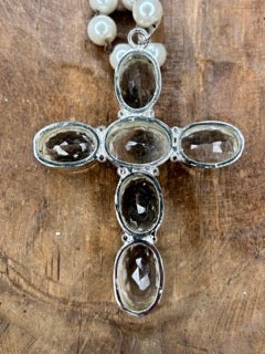 Clear Quartz Cross Pendant Necklace