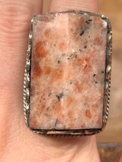 Tibetan Silver and Sunstone Ring F