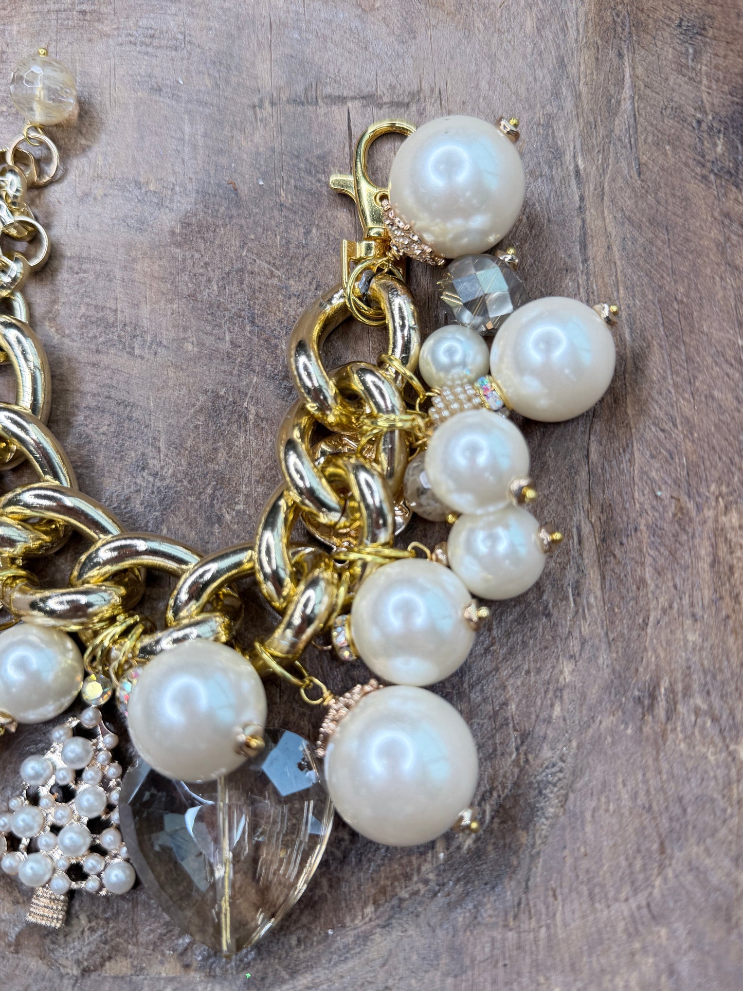 Sandra Ling Designs- Chunky Golden Pearl Bracelet
