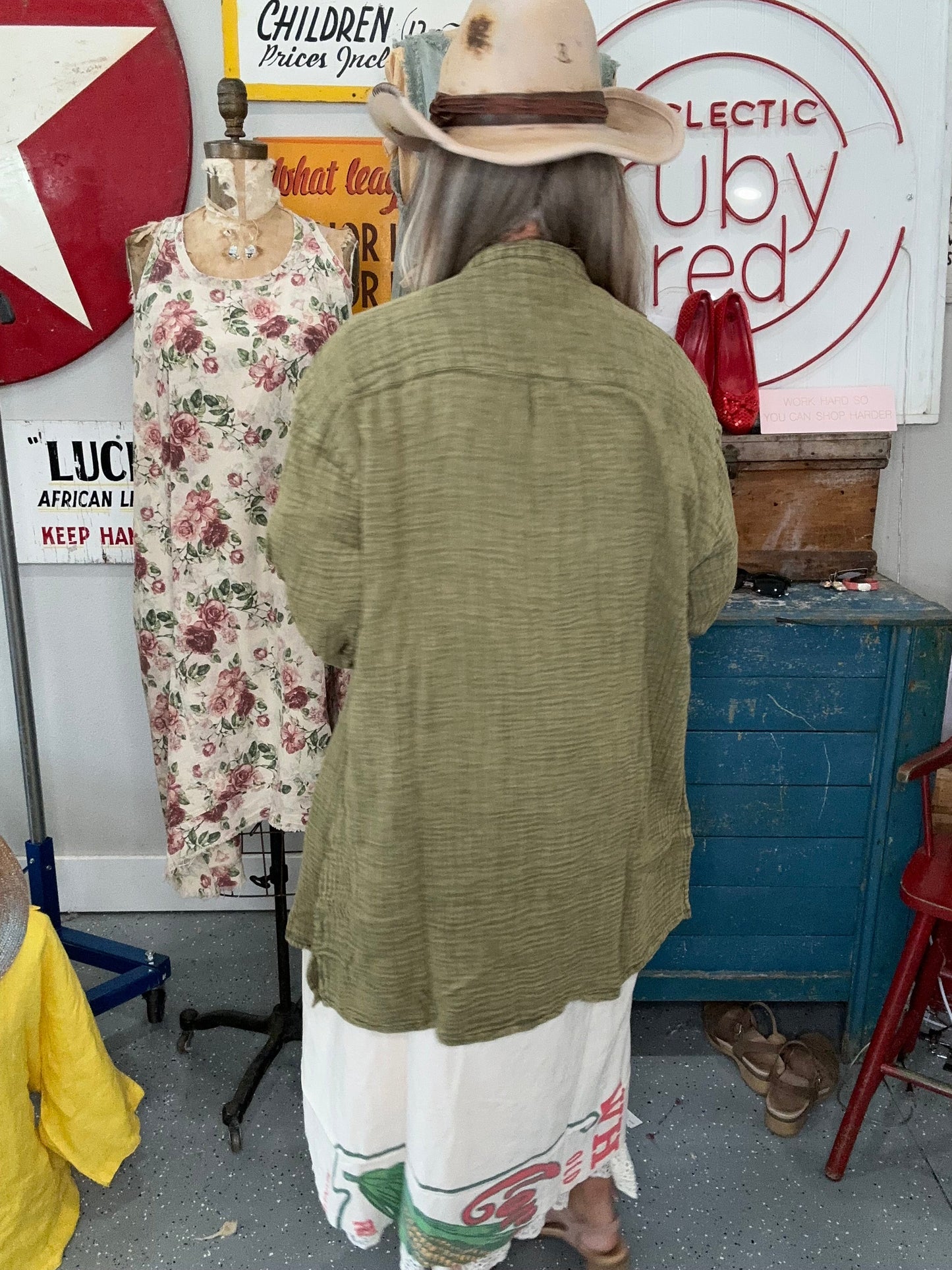 Jaded Gypsy- Seasons Sweetness Shirt (Olive)
