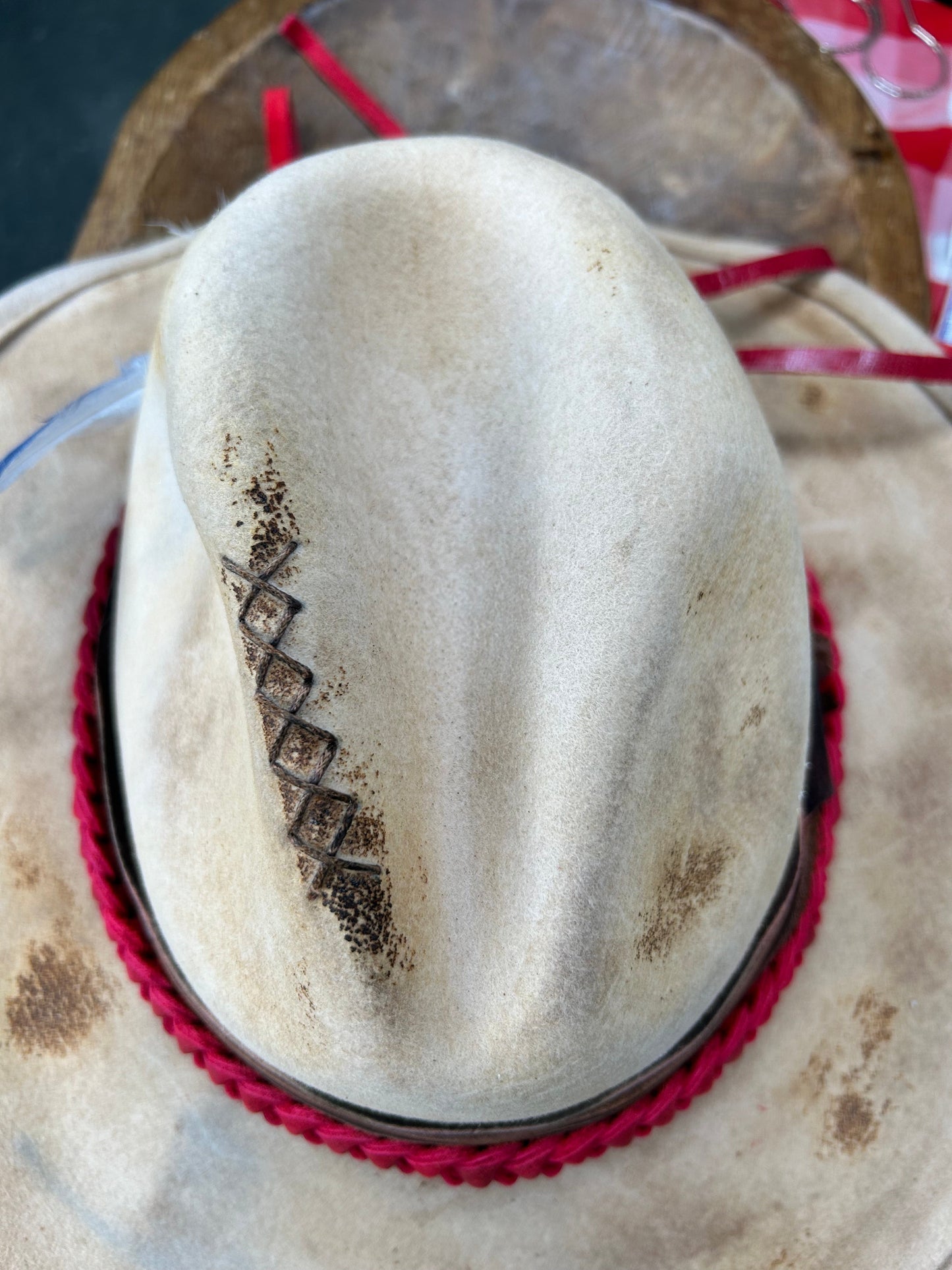 Rare Bird Leather Red Braided Hatband