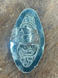 Tibetan Silver Mother of Pearl Ring (Pink) A