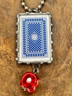 Art By Amy- Jack of Diamonds Card Necklace