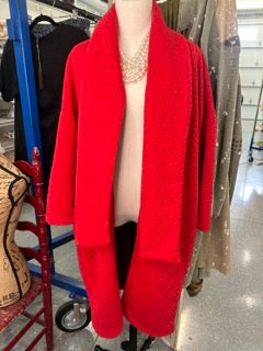 Embroidered Rose Red Wrap Jacket