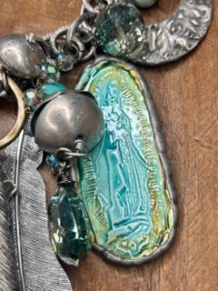 Art by Amy- Turquoise Chunky Charm Necklace