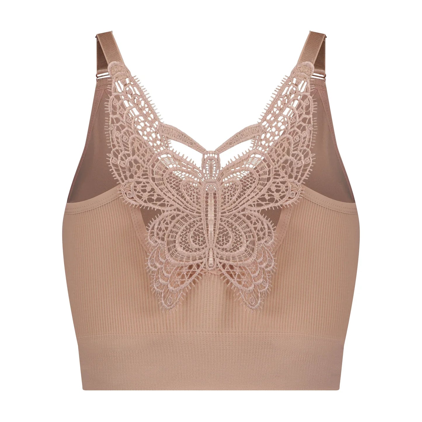 JadyK- Jules Ribbed Crochet Bralette (Nude)
