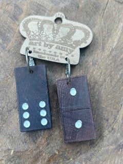 Art by Amy- Wooden Domino Earrings