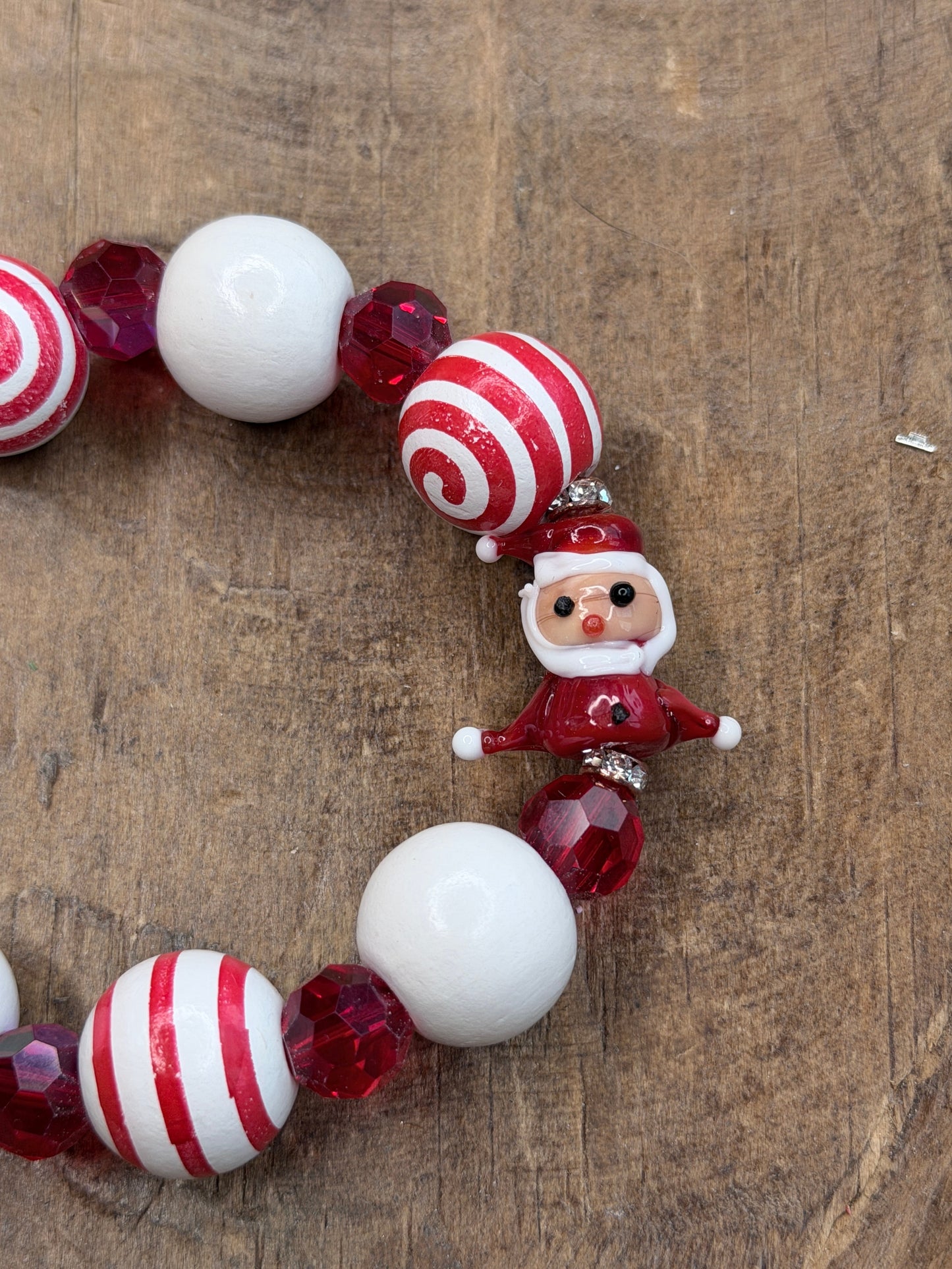 Red and White Santa Swirl Bracelet- ERR ORIGINAL