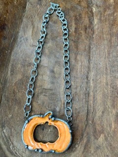 Art by Amy- Soldered Pumpkin Pendant Necklace