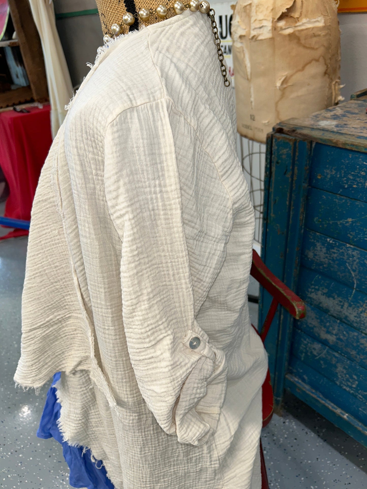 FINAL SALE! I Love Linen- Mineral Washed Kimono (Oatmeal)
