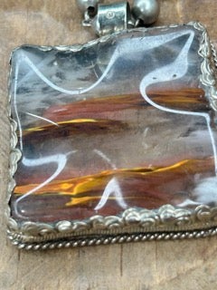 Fire and Ice Resin Necklace B