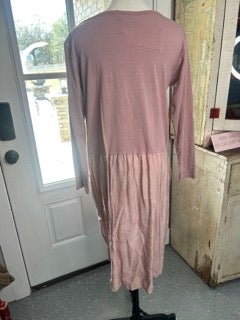Long Sleeve Dress with Ruffles (Mauve)