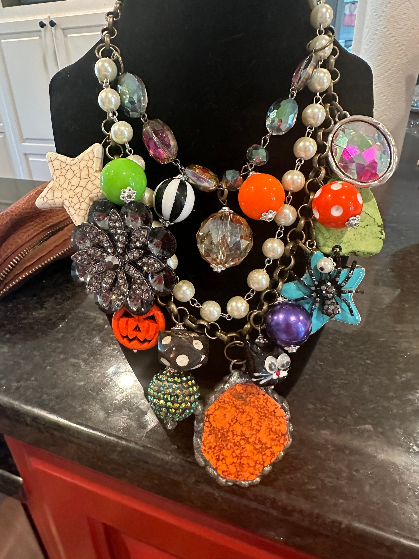 Layers of Fun Halloween/Fall Necklace an Err Original Made with Art By AmY Components