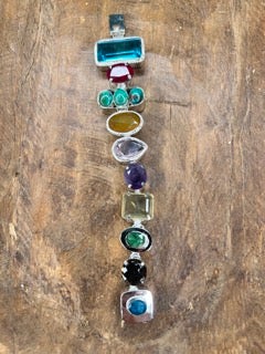 German Silver Semi Precious Stone Tray Bracelet B