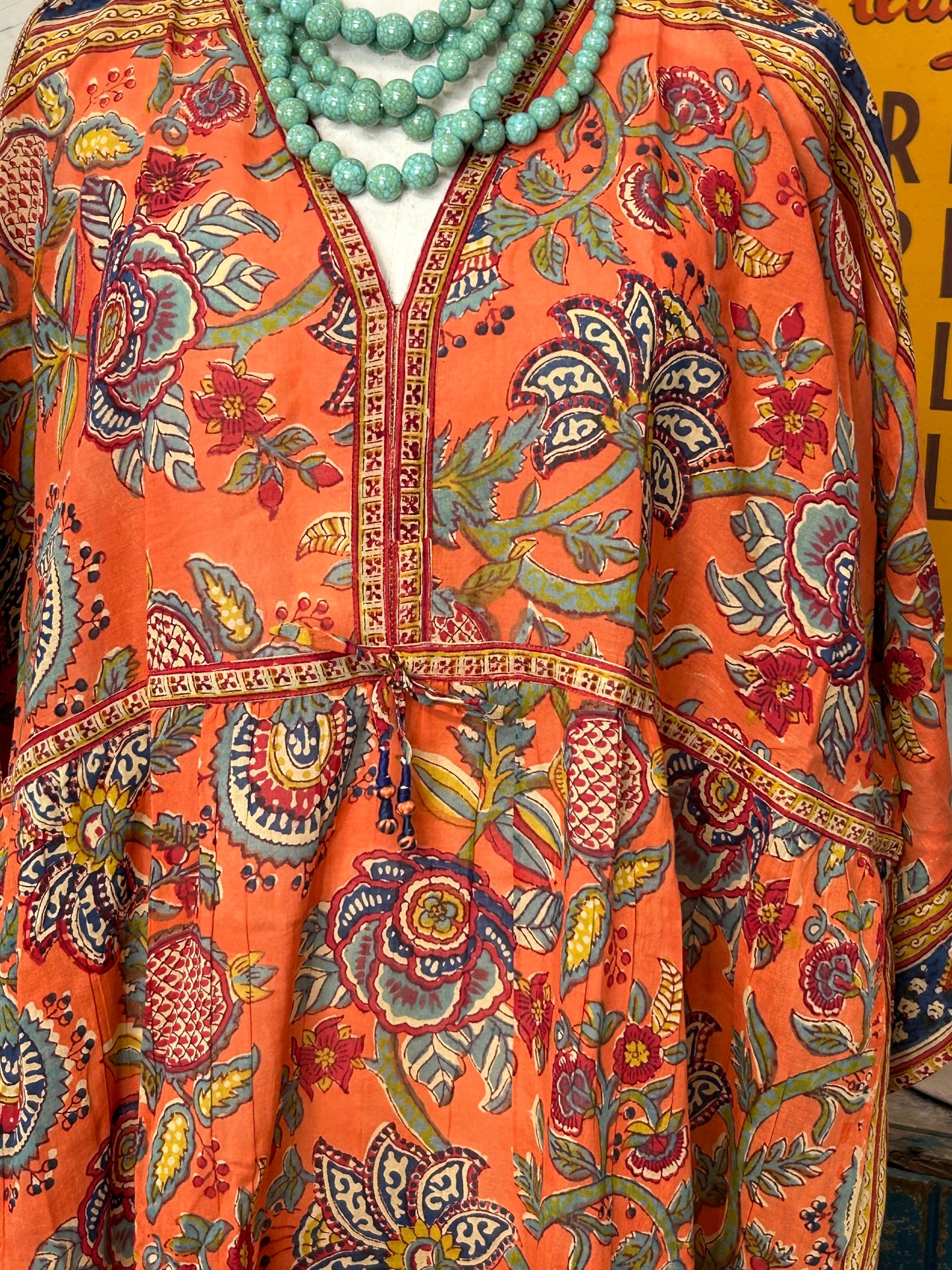 FINAL SALE COLOR ME FALL INDIAN PRINT COTTON DRESS
