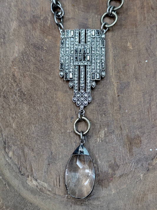 Lost & Found- Rhinestone and Crystal Necklace