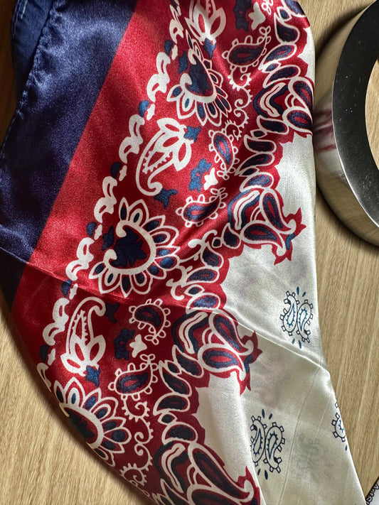 A Rare Bird- Bandana Print Wild Rag (Red, White, and Blue)
