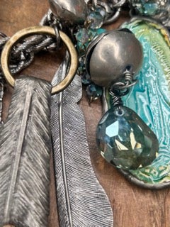 Art by Amy- Turquoise Chunky Charm Necklace