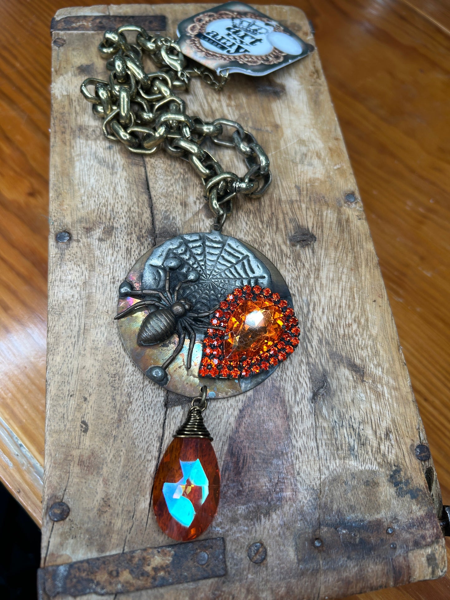Art By Amy- Elvira's Spider Necklace