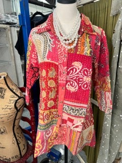 FINAL SALE Paper Lace- Multi-Colored Kantha Tunic/Top (Multi)