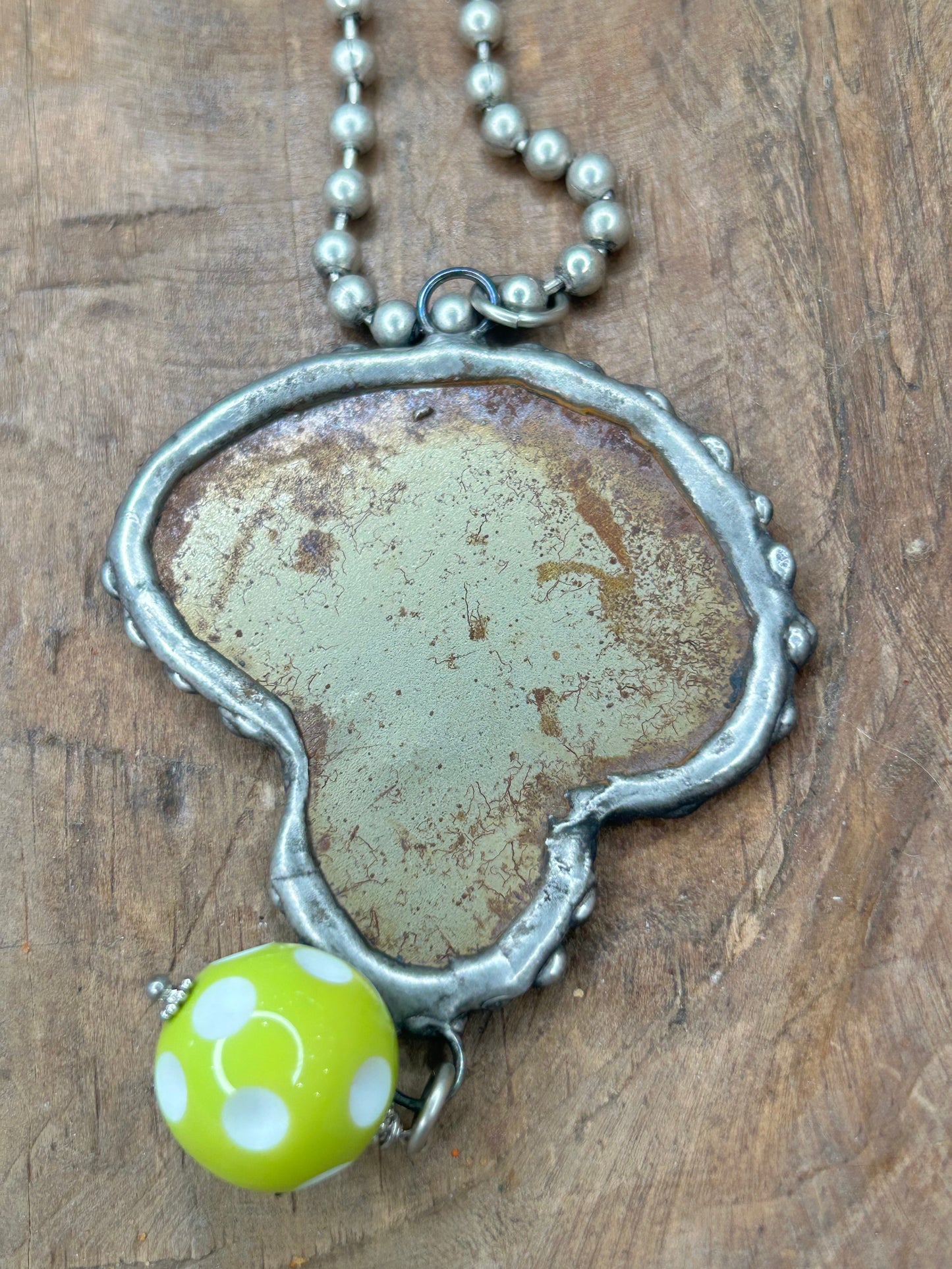 Art By Amy- Green Mushroom Necklace